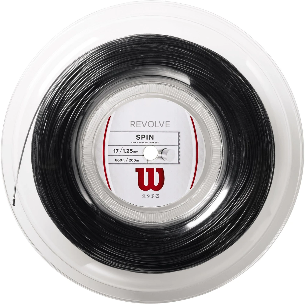 Wilson Revolve 17g Black Tennis String (Reel) 3 Wilson Revolve 17g Black Tennis String (Reel)