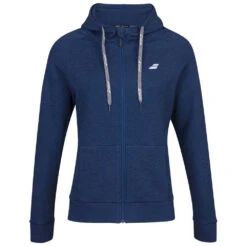 Babolat Women’s Exercise Hooded Tennis Training Jacket (Estate Blue/Heather)