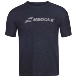 Babolat Men’s Exercise Crew Neck Tennis Training Tee (Black Heather)