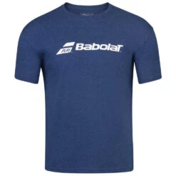 Babolat Men’s Exercise Crew Neck Tennis Training Tee (Estate Blue/Heather)