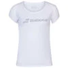 Babolat Girls’ Exercise Tennis Training Tee (White/White) -Tennis Equipment Shop babolat exercise tennis training tee white 1000 1000
