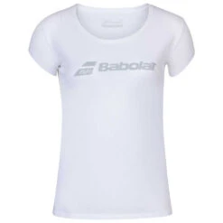Babolat Girls’ Exercise Tennis Training Tee (White/White)