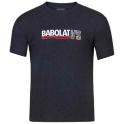 Babolat Men’s Vintage Crew Neck Tennis Tee (Black Heather)