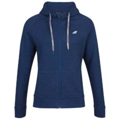 Babolat Girl’s Exercise Hooded Tennis Training Jacket (Estate Blue/Heather)