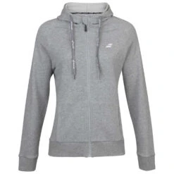 Babolat Girl’s Exercise Hooded Tennis Training Jacket (High Rise/Heather)