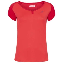 Babolat Women’s Play Cap Sleeve Tennis Top (Tomato Red)