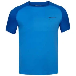 Babolat Men’s Play Crew Neck Tennis Training Tee (Blue Aster)
