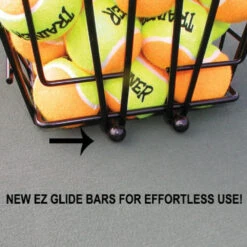 MasterPro Stand-Up 50 Ball Hopper (Tennis Or Pickleball) -Tennis Equipment Shop ball basket ez glide bar masterpro 72 ball hopper 1 1000 1000