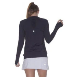 Bloq-UV Long Sleeve Tennis Pullover (Black)