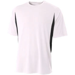 A4 Men’s Performance Color Block Crew Shirt (White)