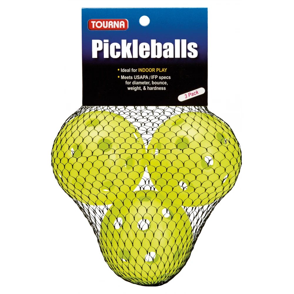 Tourna Indoor Optic Yellow Pickleballs (3-Pack) 3 Tourna Indoor Optic Yellow Pickleballs (3-Pack)