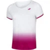 Babolat Women’s Compete Cap Sleeve Tennis Top W/ Fiber-Dry Polyester (White/Vivacious Red)