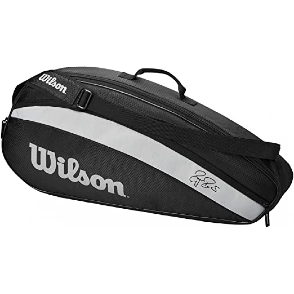 Wilson Federer Team 3 Racquet Tennis Bag (Black)