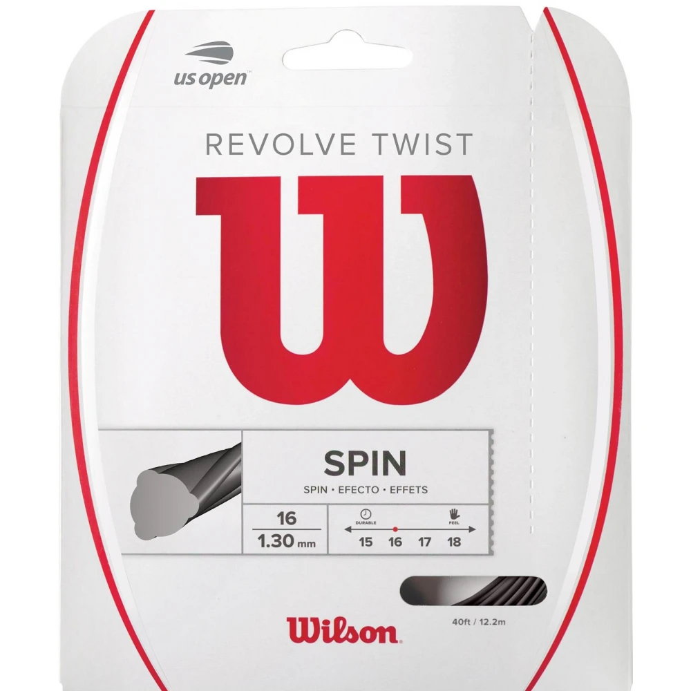 Wilson Revolve Twist 16g Grey Tennis String (Set) 3 Wilson Revolve Twist 16g Grey Tennis String (Set)