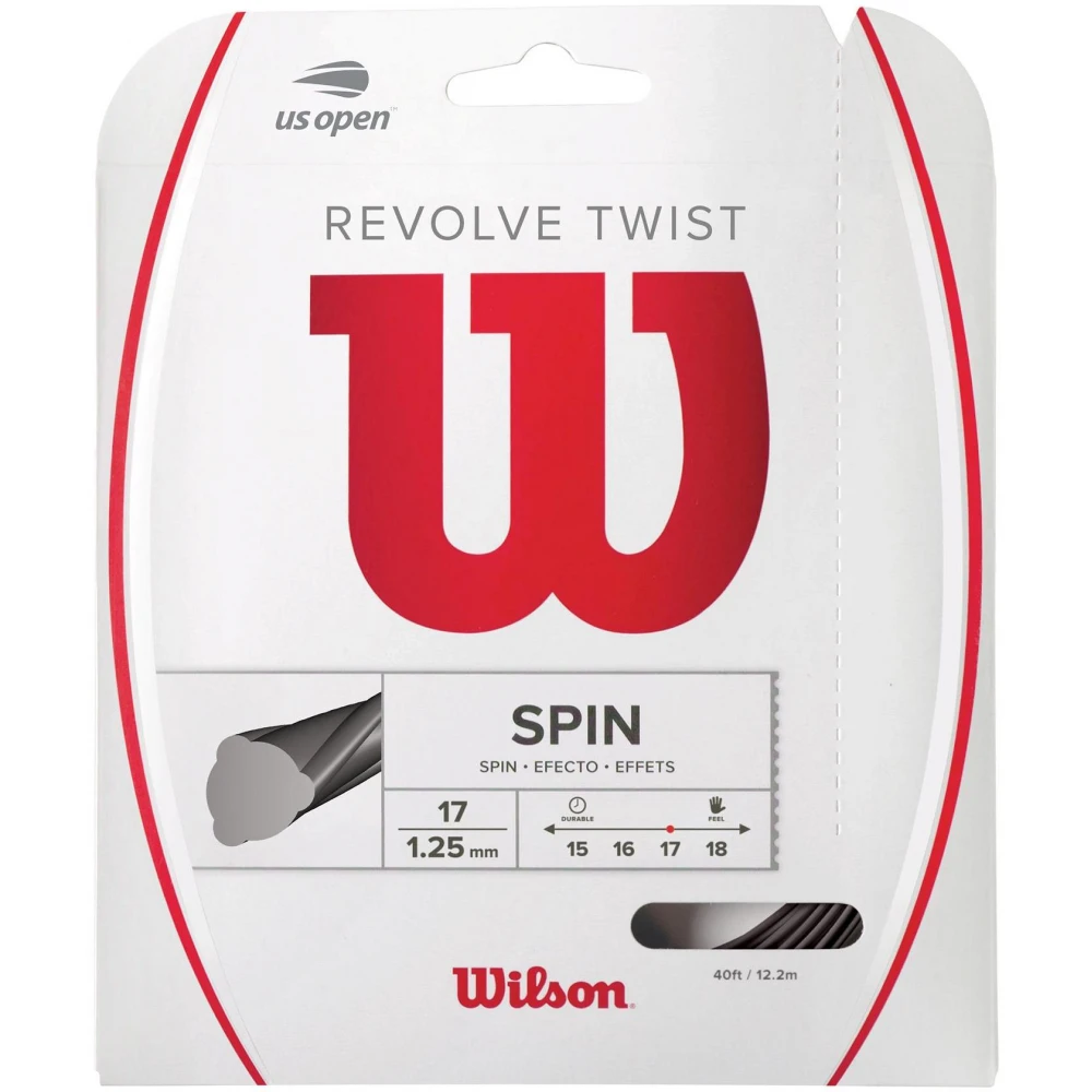 Wilson Revolve Twist 17g Grey Tennis String (Set) 3 Wilson Revolve Twist 17g Grey Tennis String (Set)