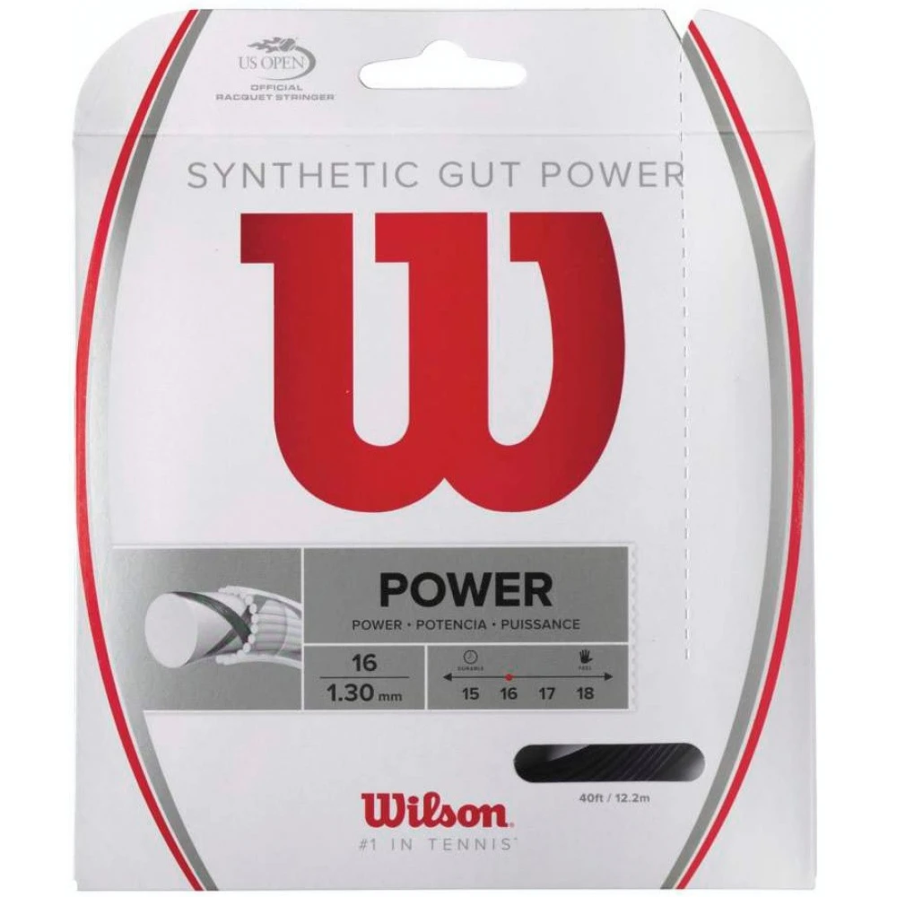 Wilson Synthetic Gut Power 17g Black Tennis String (Set) 3 Wilson Synthetic Gut Power 17g Black Tennis String (Set)
